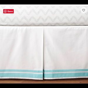 Pottery barn kids Harper crib skirt in Aqua